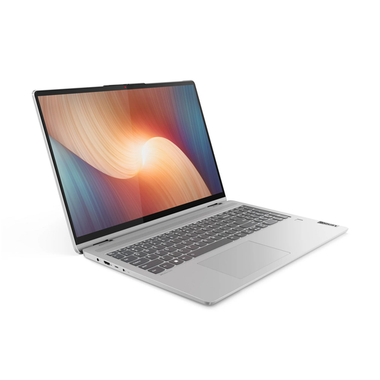 لاب توب لينوفو FLEX 5 16IAU7، بشاشة تعمل باللمس، 16 بوصة، 8 جيجابايت رام، 512 جيجابايت SSD، معالج Intel Core i7، نظام تشغيل ويندوز 11، 82R80022US – رمادي مع لوحة مفاتيح بإضاءة خلفية وقارئ بصمة.