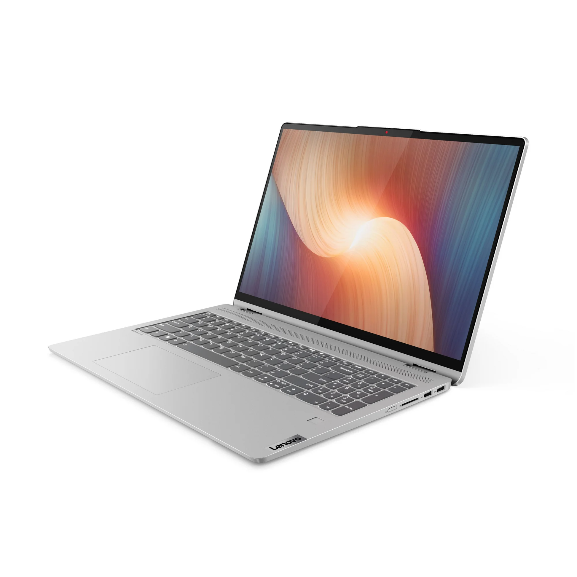 لاب توب لينوفو FLEX 5 16IAU7، بشاشة تعمل باللمس، 16 بوصة، 8 جيجابايت رام، 512 جيجابايت SSD، معالج Intel Core i7، نظام تشغيل ويندوز 11، 82R80022US – رمادي مع لوحة مفاتيح بإضاءة خلفية وقارئ بصمة.
