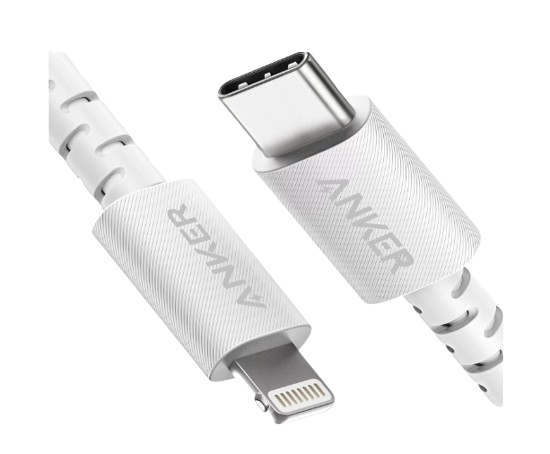 Anker Pd Cable 0.9M Mfi Braided A8617P21 USB Type C, Lightning - White