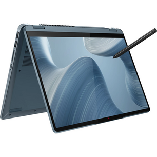 لاب توب لينوفو FLEX 7 14IAU7، بشاشة تعمل باللمس، 14 بوصة، 8 جيجابايت رام، 512 جيجابايت SSD، معالج Intel Core i5، نظام تشغيل ويندوز 11، 82VC0002US – أزرق مع لوحة مفاتيح بإضاءة خلفية وقارئ بصمة.