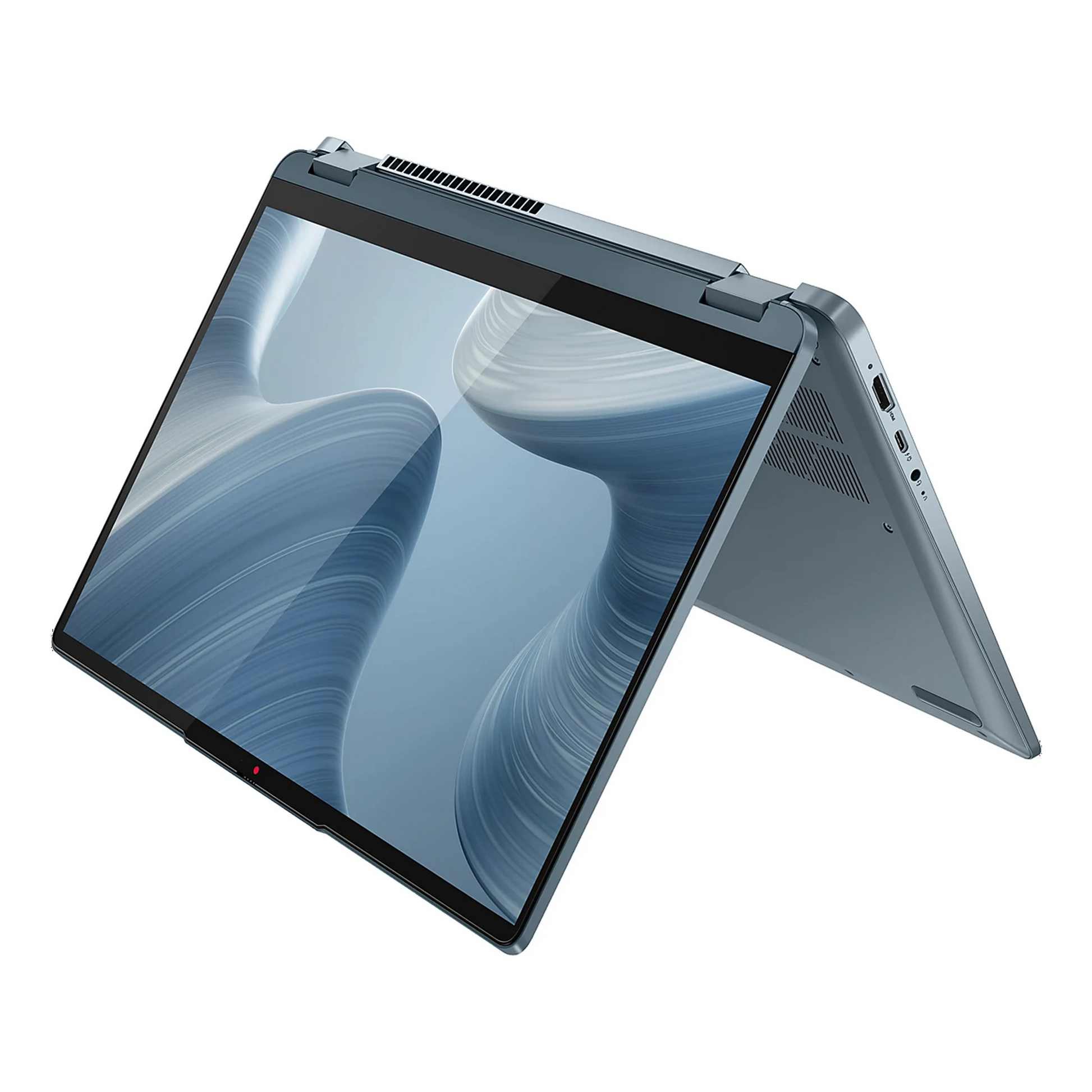 لاب توب لينوفو FLEX 7 14IAU7، بشاشة تعمل باللمس، 14 بوصة، 8 جيجابايت رام، 512 جيجابايت SSD، معالج Intel Core i5، نظام تشغيل ويندوز 11، 82VC0002US – أزرق مع لوحة مفاتيح بإضاءة خلفية وقارئ بصمة.