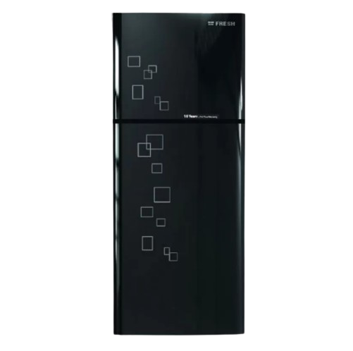 ثلاجة نوفروست فريش، 397 لتر، - اسود جلاس Fresh Freestanding Refrigerator, No-Frost, 397 Liters, - FNT-BR470KGB - Black Glass