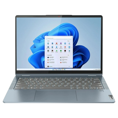 لاب توب لينوفو FLEX 7 14IAU7، بشاشة تعمل باللمس، 14 بوصة، 8 جيجابايت رام، 512 جيجابايت SSD، معالج Intel Core i5، نظام تشغيل ويندوز 11، 82VC0002US – أزرق مع لوحة مفاتيح بإضاءة خلفية وقارئ بصمة.
