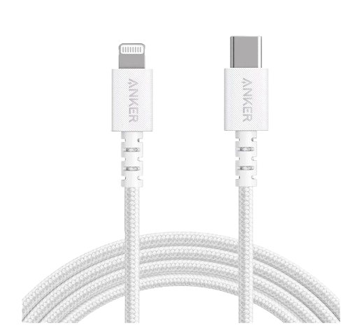 Anker Pd Cable 0.9M Mfi Braided A8617P21 USB Type C, Lightning - White